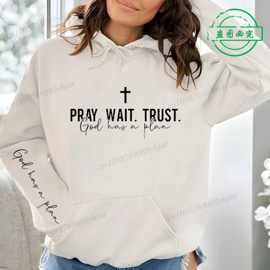 Christian Quote Print Sweatshirt for Women